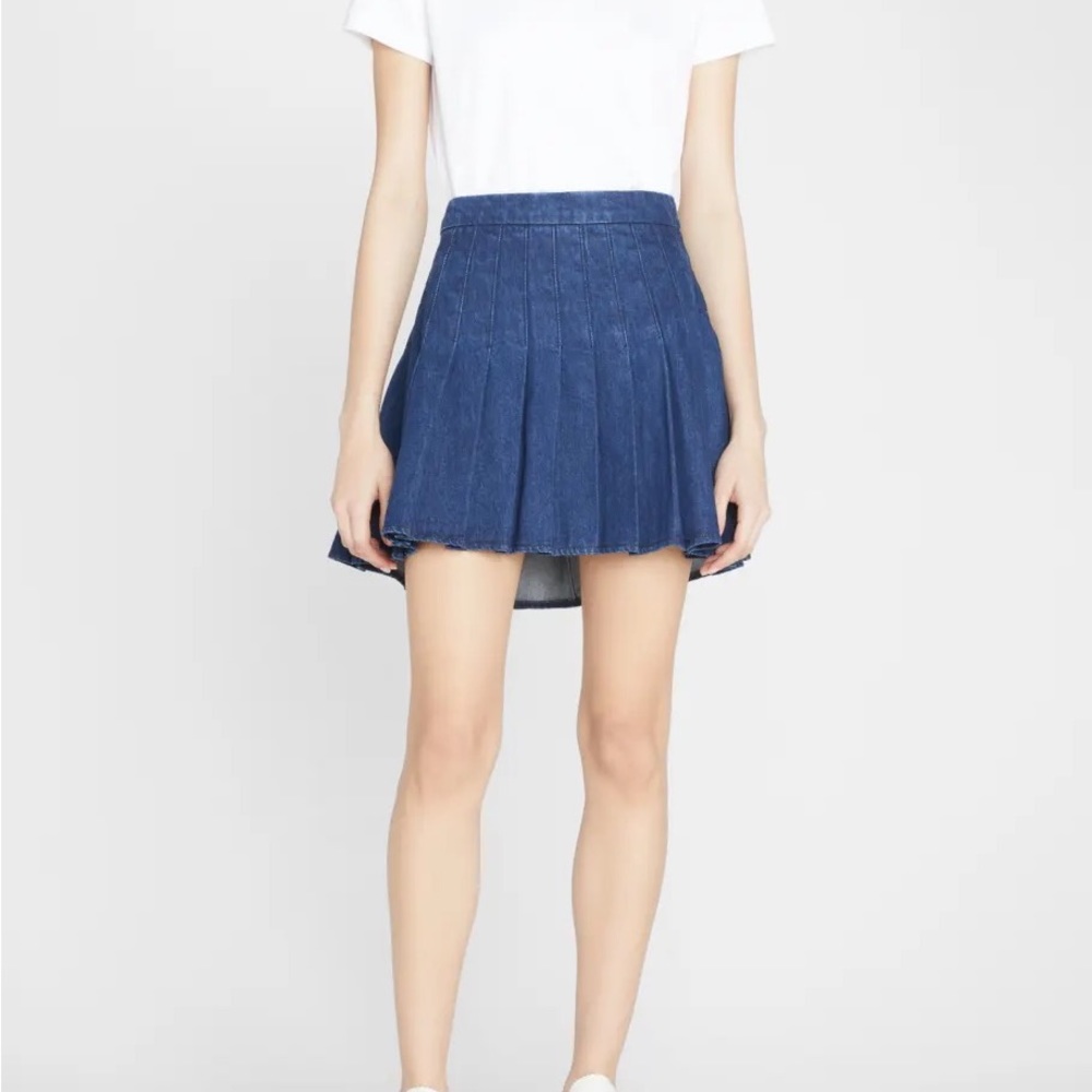 Frame Denim Tennis Pleated Mini Skirt Size 25